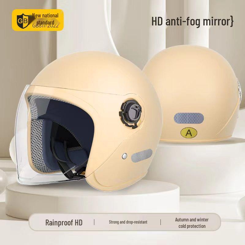 "3C Certified Warm Electric Motorcycle Helmet for Men & Women - Cold Protection for Autumn & Winter"