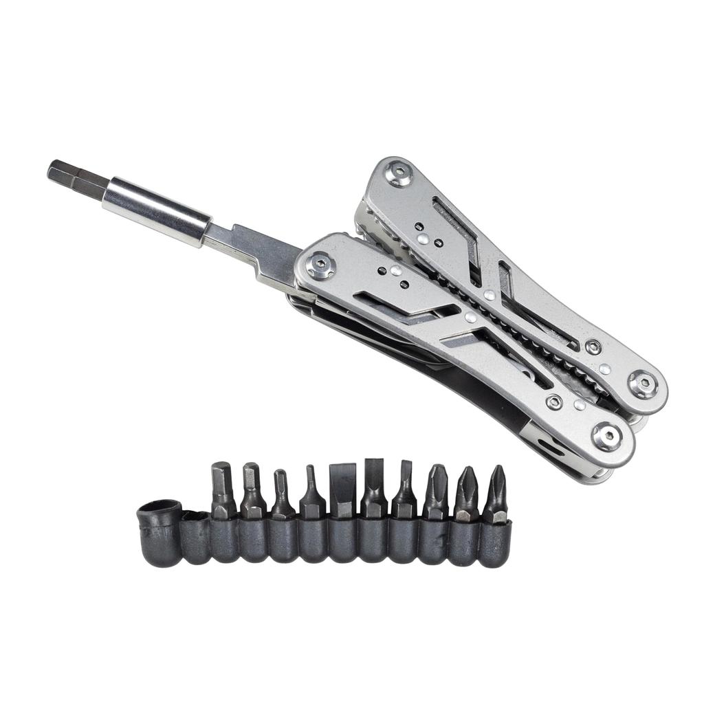 Pliers Knife Can Opener Household Folding Pliers Screwdriver 11 in 1 with 10 Bits for Emergency HFS(R) Multi-function Multi-tool