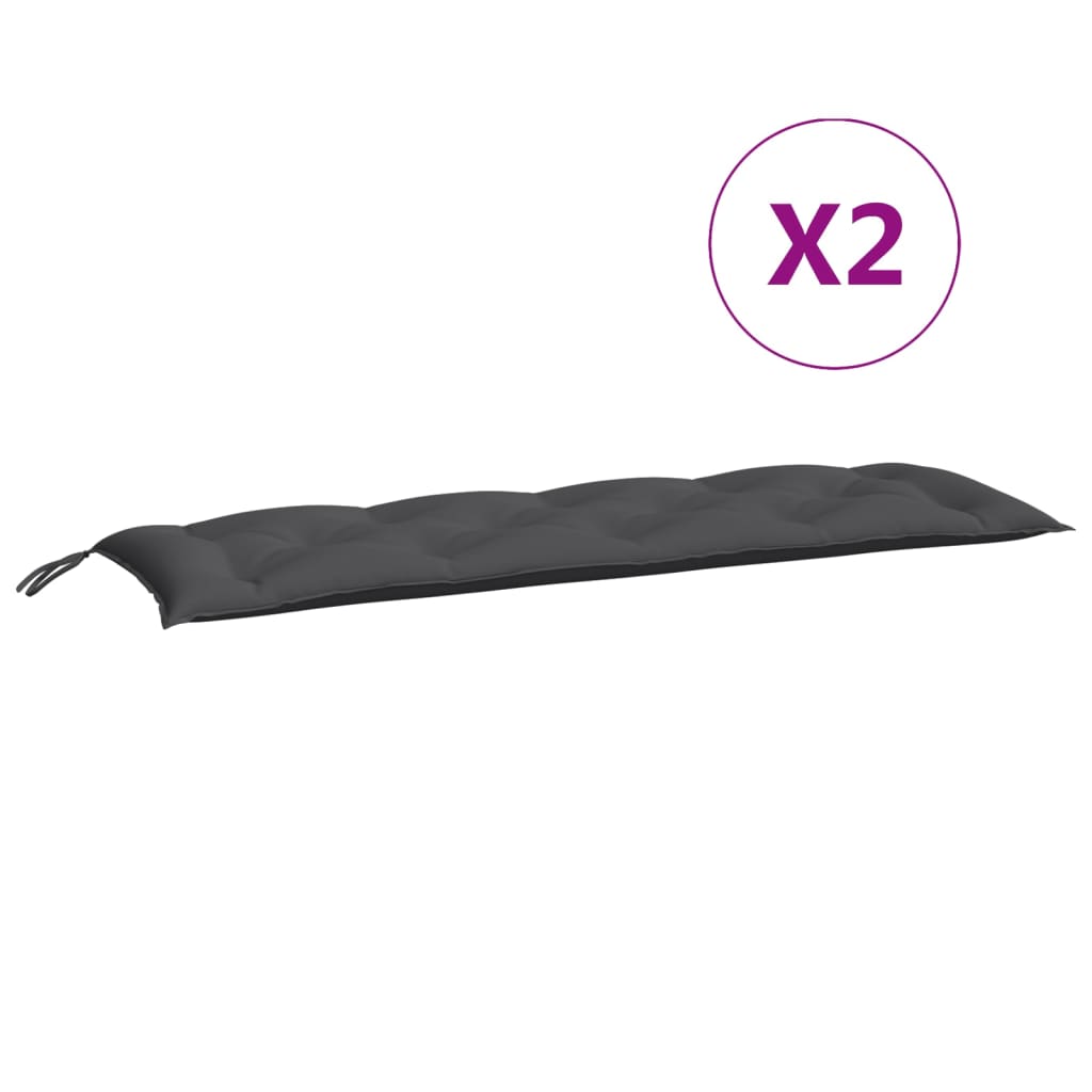 Garden Bench Cushions 2 pcs Anthracite 150 x 50 x 7 cm Oxford Fabric