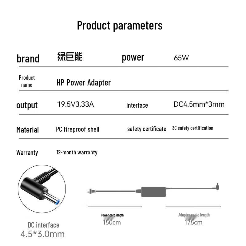 Llano 65W Laptop Power Adapter for Dell