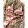 Halter Brazilian Metallic Satin Bikini Women Swimwear Female Swimsuit Two-pieces Bikini Set High Cut Bathing Suit Swim Beachwear