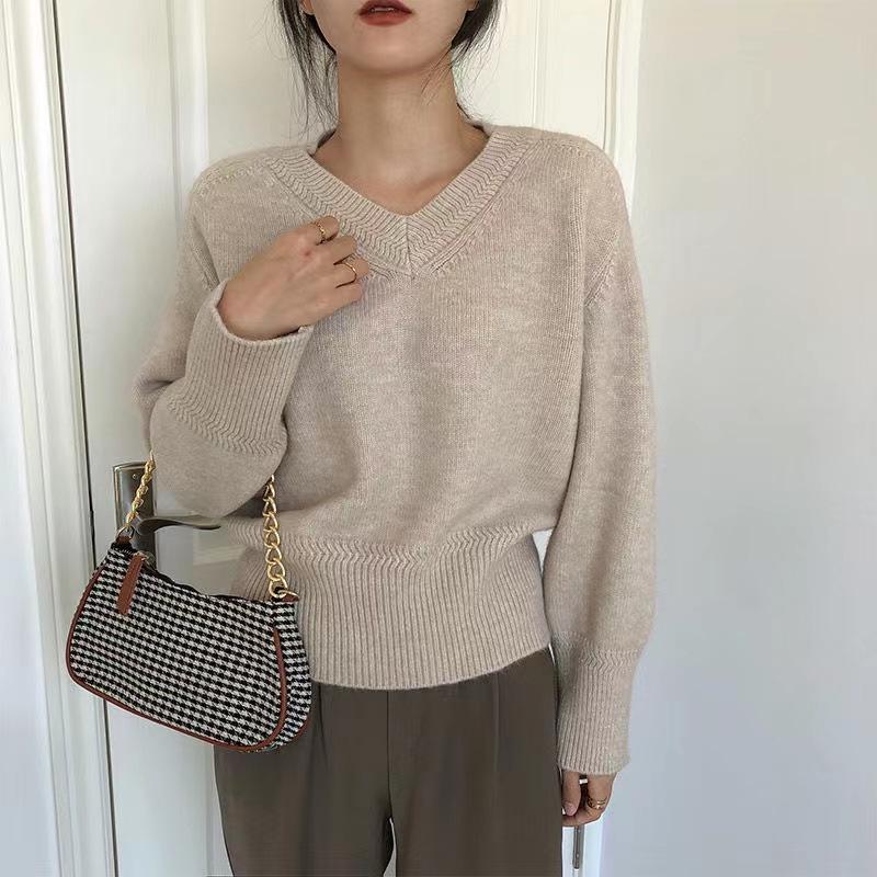 Women's 2023 Retro V-Neck Sweater: Autumn/Winter Loose Knit Pullover In Soft, Cozy Style