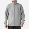 adidas men's solid color stand-up collar zip-up casual long-sleeve jacket, gray