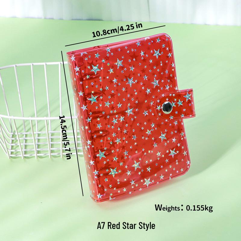 Couverture transparente A7 en PVC à 6 trous pour carnet à feuilles mobiles