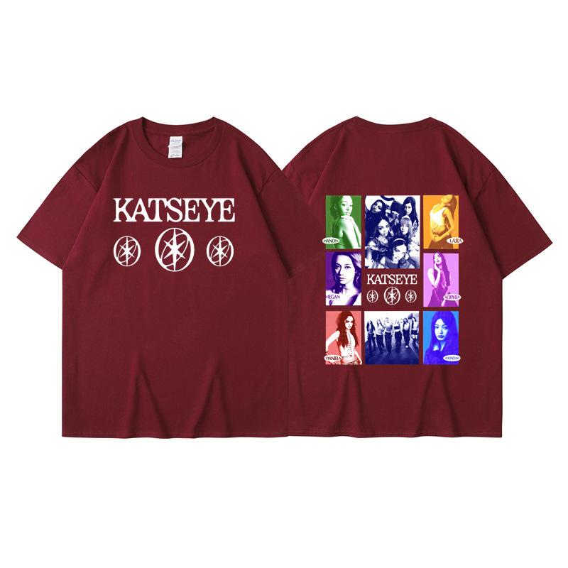 New KATSEYE printed T-shirt men's and women's casual T-shirt high-quality short sleeves