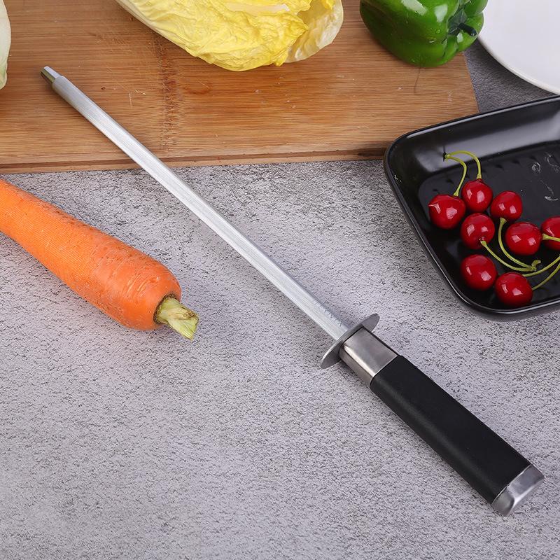 12inch Knife Sharpener Honing Steel Multi-purpose Sharpening Rod Stainless Steel PP Material Professional Easy Storage