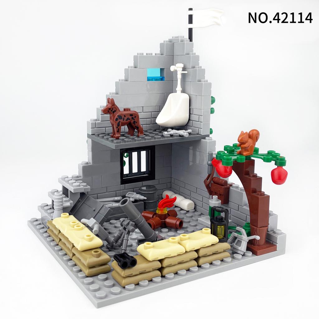 MOC Military Series Urban Street Battle Scene Figurine Building Blocks Toys