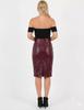 Handmade Leather Women's Skirt Maroon Lambskin Stylish Knee Length Skirts