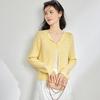 Women's Wool-Blend Ribbed Lapel Cardigan Sweater