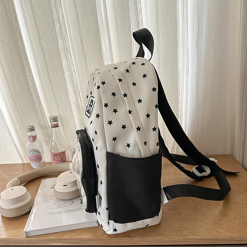 College Style Star Printed Schoolbag Women's Commuter Large Capacity Backpack