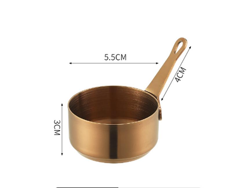 Handle Stainless Steel Sushi Hot Pot Dipping Bowl Vinegar ContainerSauce Cup Mini Sauce Pan Small Bowls for Dipping Sauce