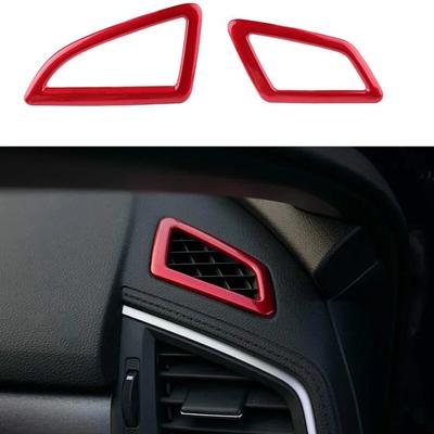 Dashboard Air Vent Wind Outlet Cover Trim Sticker for 10Th Gen Honda Civic 2016- - Red