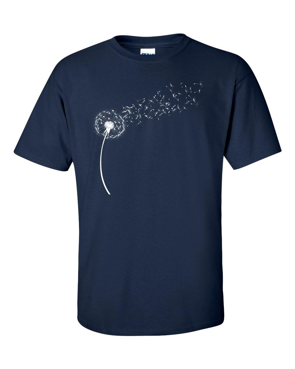 Dandelion T-shirt Wildflower Drawing Seed Head Parachute Shirt XL
