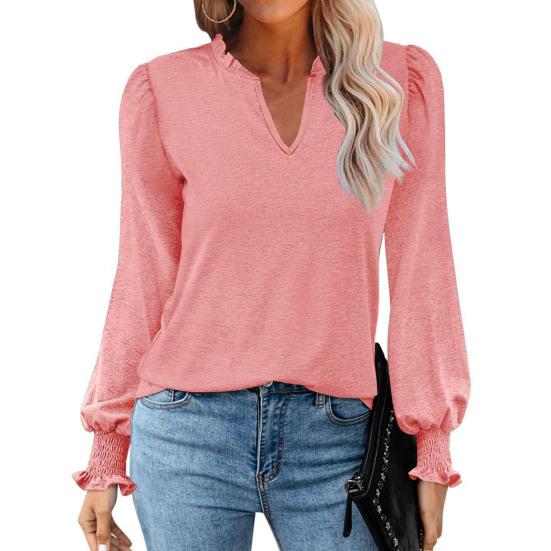 Chic Puff Long Sleeves Versatile Comfortable Ladies Elegant Fashion Loose Pullover Tee Shirt Streetwear Club Blouse