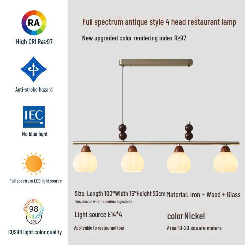 Medieval Persimmon Chandelier & Wabi-Sabi Walnut Table Lamp for Retro B&B and Hotel Bars.