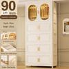 Children's Toy Storage Cabinet: Movable Multi-layer Thickened Wardrobe with Folding Shelves for Home and Bedroom