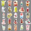 50 Creative Decorative Stickers for Food Beverage Juice and Drink Themed Notebooks and Tablets