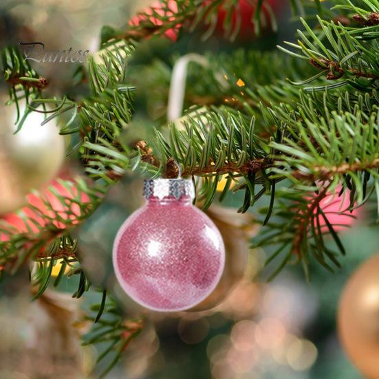 30Pcs Plastic Christmas Balls Hanging Ornament 6cm Colored Electroplated Ball Holiday Party Scene Layout DIY Decorative Accessories Christmas