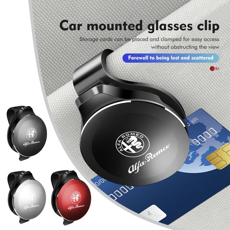 Metal Car Sunglasses Holder Sun Visor Glasses Stand Accessories For Alfa Romeo Giulietta GT 159 147 156 Mito Brera Giulia Spider zk0