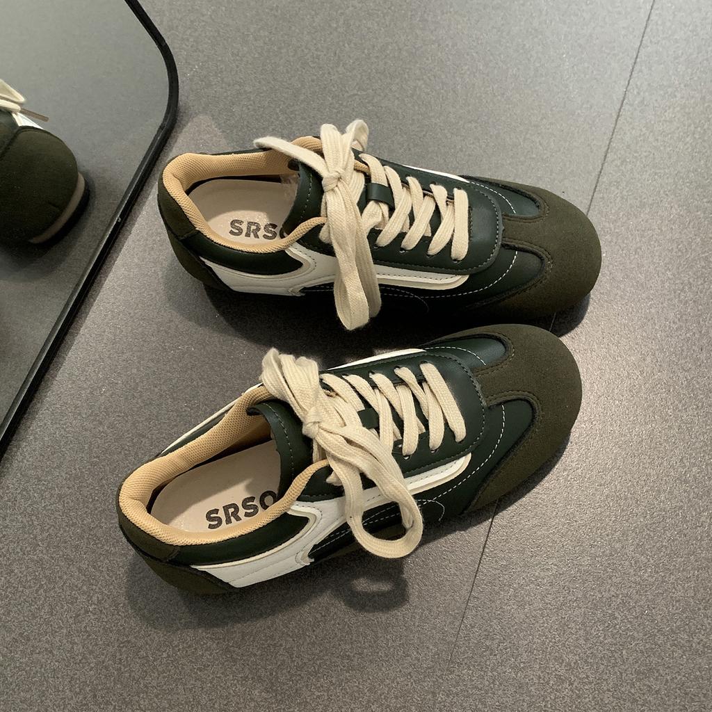 Red Retro Inner Height-increasing Flat-soled Agande Training Shoes Women's Summer 2025 New Versatile Soft-soled Sports and Leisure Board Shoes