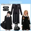 Wednesday Addams Schuluniform Mädchen Kinderkleid Cosplay Halloween Weihnachtsparty
