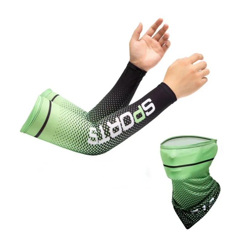 

New Ice Silk Sleeve Sunscreen Cuff UV Sun Protection Arm Sleeves Anti-Slip Men and Female Long Gloves Outdoor Cool Athletic Cycle Bik Practical Use L