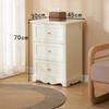 Comodino in Legno Massello con Serratura, Moderno Armadietto Modulare Multifunzionale da Comodino con Cassetti, Organizer di Grande Capacità per la Camera da Letto