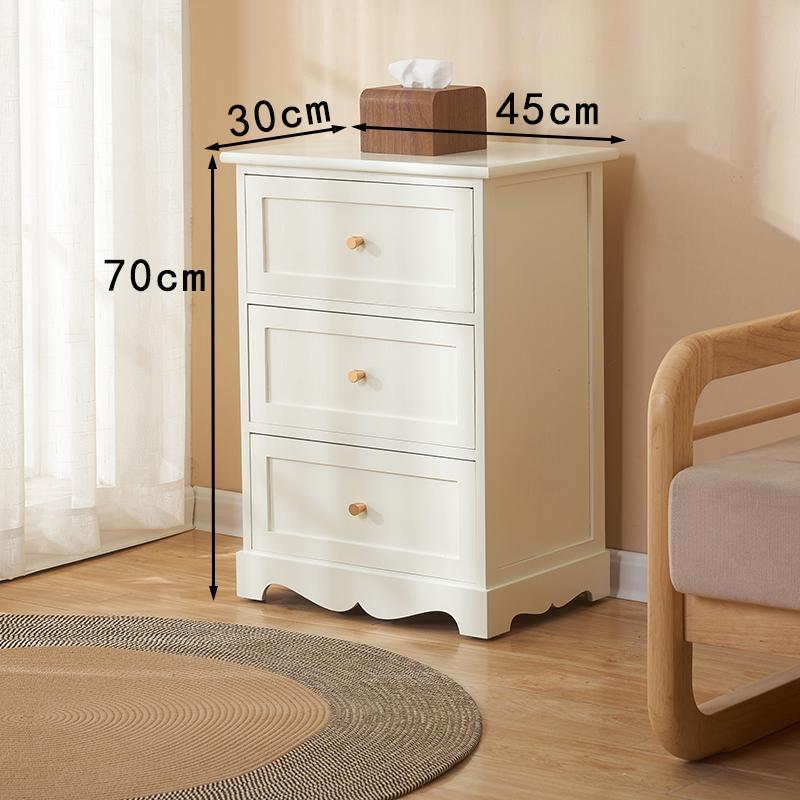 Comodino in Legno Massello con Serratura, Moderno Armadietto Modulare Multifunzionale da Comodino con Cassetti, Organizer di Grande Capacità per la Camera da Letto