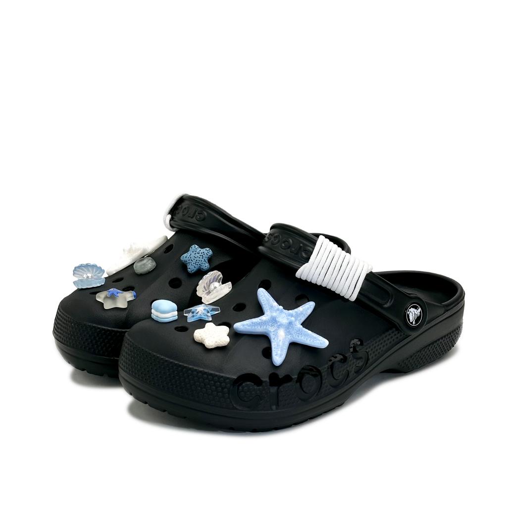 Crocs Baya EVA Starfish Fresh and Simple Fashionable and Versatile Everyday Casual Hole Shoes Same for Men and Women Black