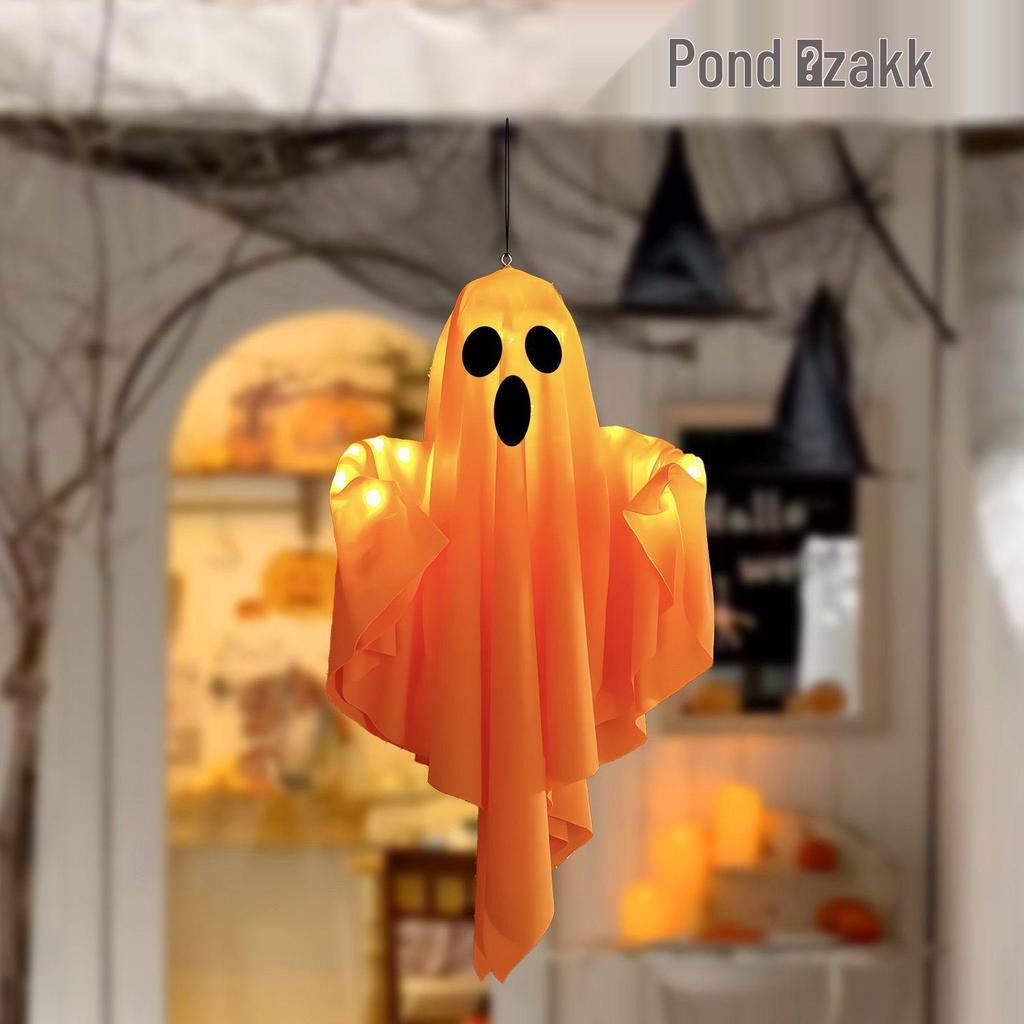 LED Glowing Ghost Pendant: Colorful Halloween Decoration