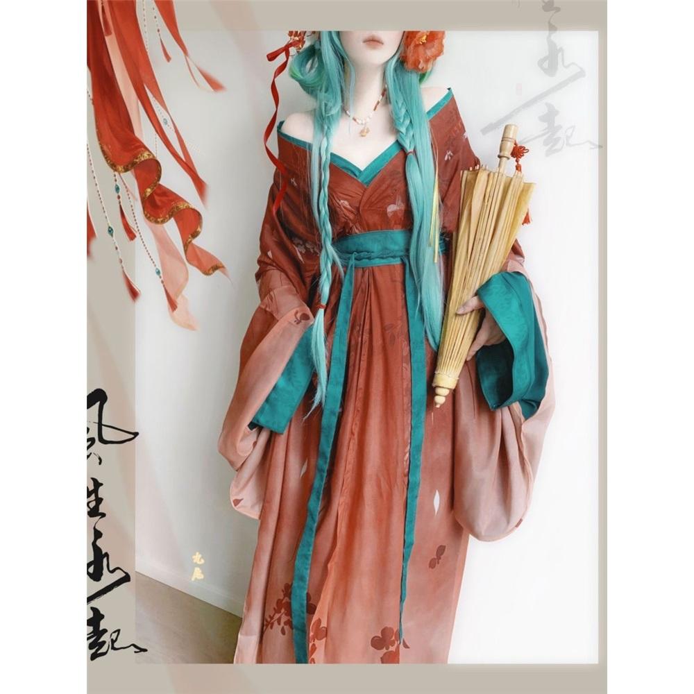 Women's Sun Shangxiang Cosplay Warring States Hanfu, Cross Collar Trailing Original Restored Ancient Chinese Costume