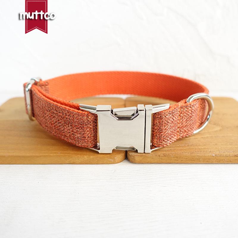 MUTTCO Orange Teddy Dog Leash & Collar, Large Size (UDC-069) M
