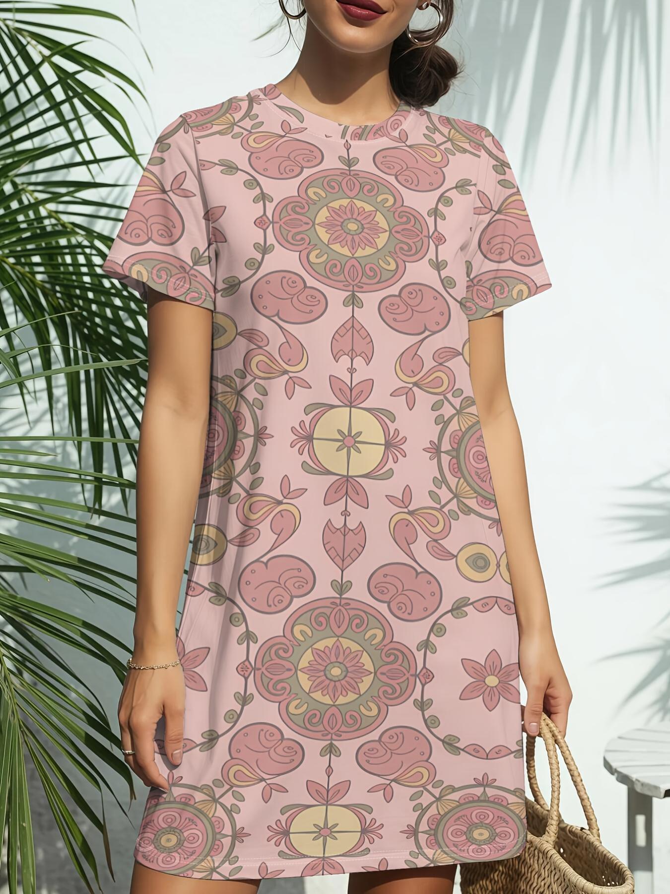 

Women s Soft Blush Lace T-Shirt Dress - Short Sleeve Round Neck Short Dress with Blush Tone Suitable for Daily Wear. Birthday Outfits. Spring Summer C XS дубильная кора