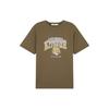 Maison Kitsune Letter Pattern Printed Crew Neck Short Sleeve T-Shirt Unisex T-Shirt Khaki LM00112KJ0035-P360