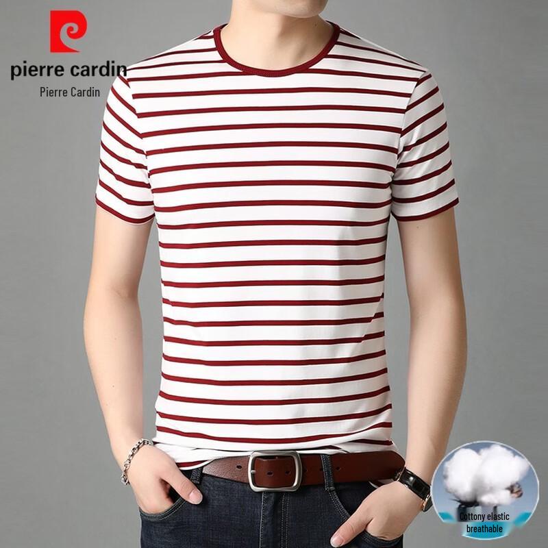 Pierre Cardin Men s Striped Round Neck Short Sleeve T-shirt M