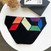 Men's Contrasting Color Anti-light Swimming Beach Briefs Low-rise Sexy Leggings