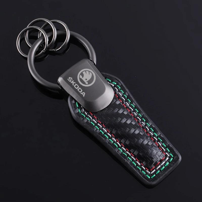 RQQS4 Autoschlüsselanhänger für Skoda Superb Fabia Kodiaq Karoq Octavia A7 VRS Yeti Rapid Roomster Schlüsselkette Schlüsselanhänger Anhänger Geschenk Zubehör