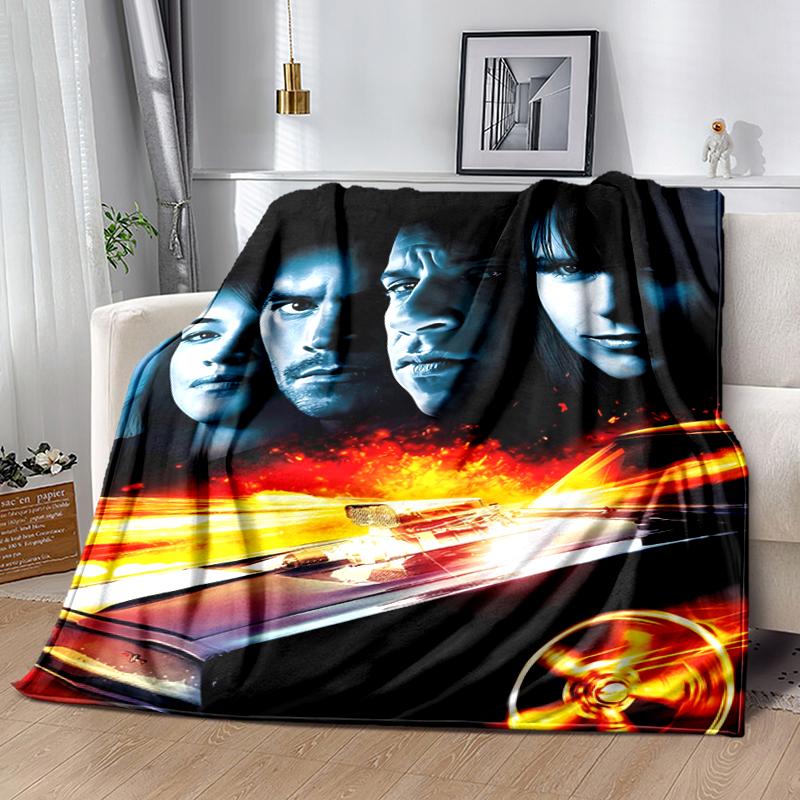 1pc Blanket Fast and Furious Print Design, Lightweight Blanket for Sofa, Bed- Soft &Warm, Gift for All Seasons like Christmas, Halloween