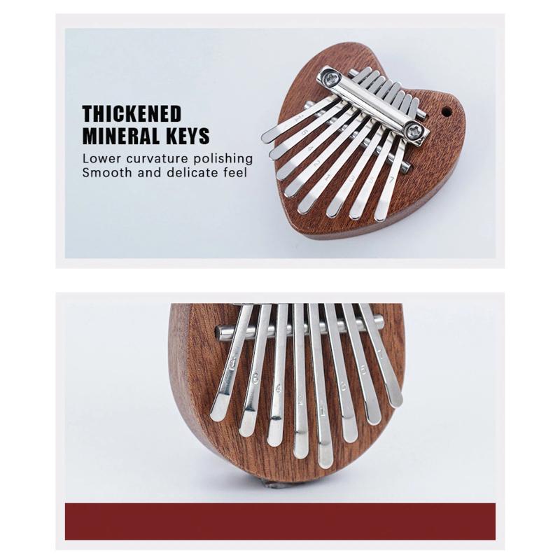 Mini 8 Key Solid Wood Kalimba With Portable Lanyard And Crisp Sound Perfect For Music Beginners Kids Casual Play Travel Gift