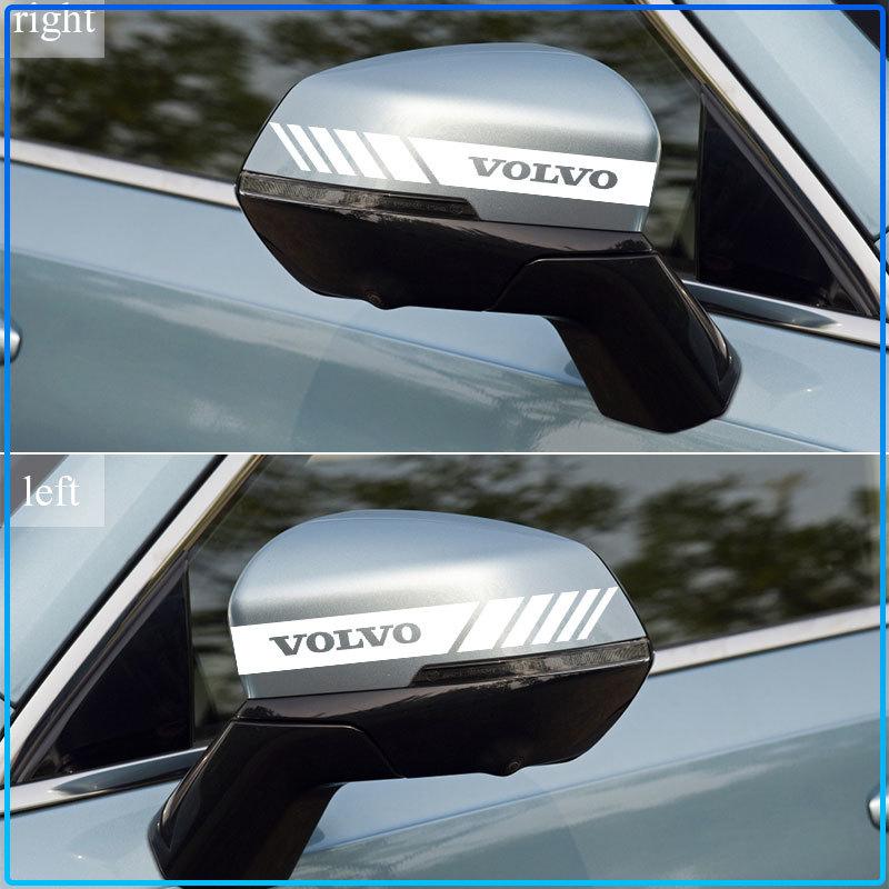 2PCS Car Styling Rearview Mirror Decoration Sticker Emblems For Volvo Rdesign XC90 S60 XC60 V70 S80 S40 V50 V40 V60 C30 S70