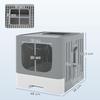 Cat Litter Box, Sliding Drawer, Lid, 2 Adjustable Doors, Detachable Scoop, 48 x 38 x 38.5 cm, Grey