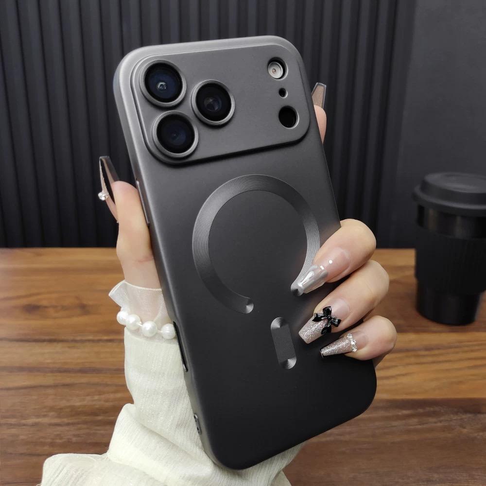  For Magsafe Magnetic Charging Case For iPhone Air 17 16 15 14 13 12 11 Pro Max Plus Glass Lens Protection Frosted Cover