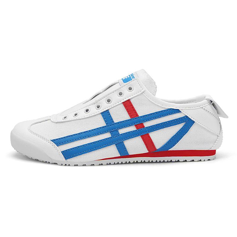 Summer Lazy One-pedal Lace-up-free Men's Shoes Little White Shoes Breathable Flat-bottomed Canvas Casual Shoes