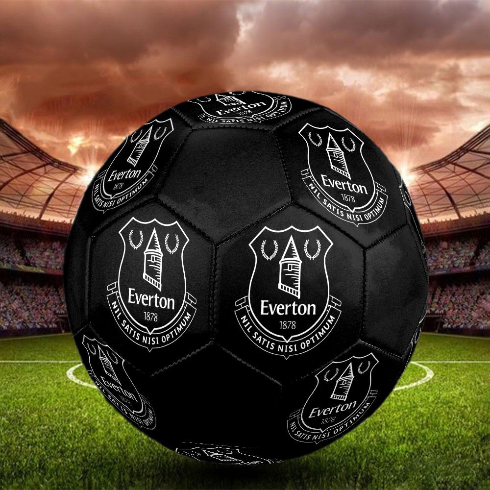 Everton FC Size 5 Soccer Ball, Machine-Stitched PVC, Durable & High Bounce, All Ages Fit, fan merchandise, matches & outdoor use.