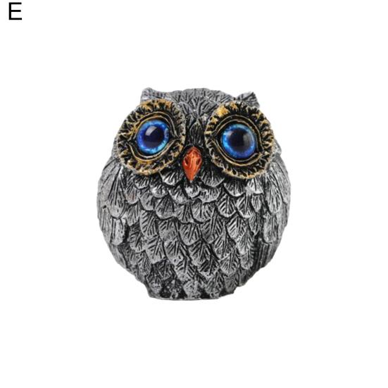 1/3Pcs Handmade Realistic Owl Statue with Big Eyes Intricate Feathers Metal Owl Figurine Home Decor