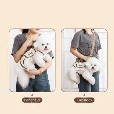 Adjustable Dog Sling Backpack Hands-Free Breathable Pet Shoulder Chest Pack Lightweight Comfortable Dog Harness Carrier