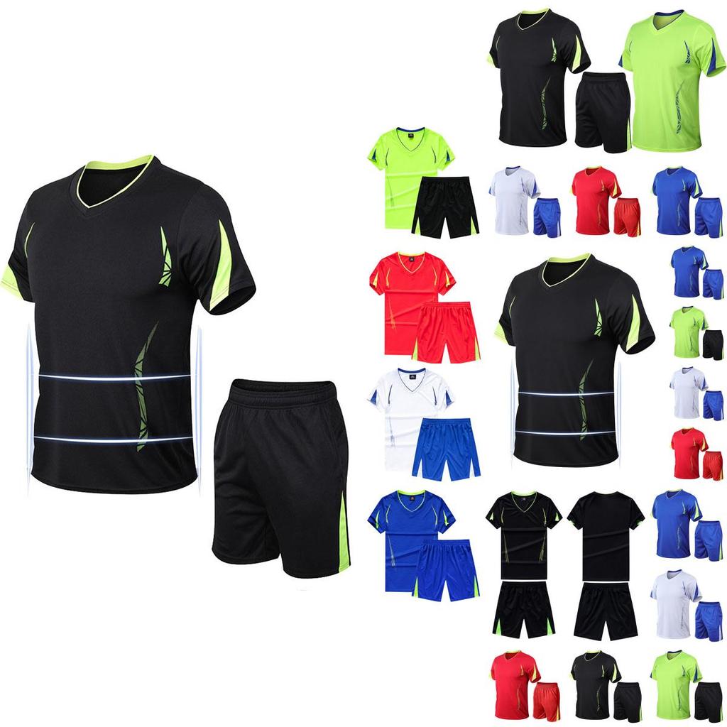 Breathable Summer Quick-drying Sports Suit With Short Sleeve T-shirt And Shorts**