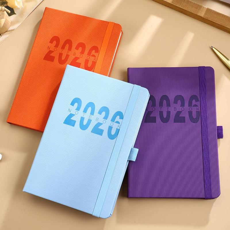 High-Quality 2026 Planner Notebook Daily Weekly Monthly Calendar Planner A5 Size With Faux Leather Cover For Business Student
