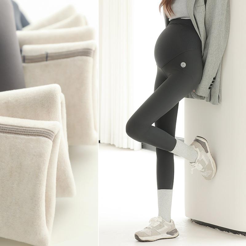 Autumn and Winter Maternity Pants Fleece Thickened Maternity Wear New Thick Fleece Heavy Maternity Leggings Extra Thick