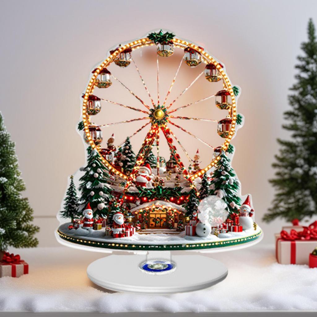 Merry Christmas 2D Acrylic Ferris Wheel Santa Claus Desktop Decoration Home Ornaments Holiday Gift 2025 Xmas Navidad Party